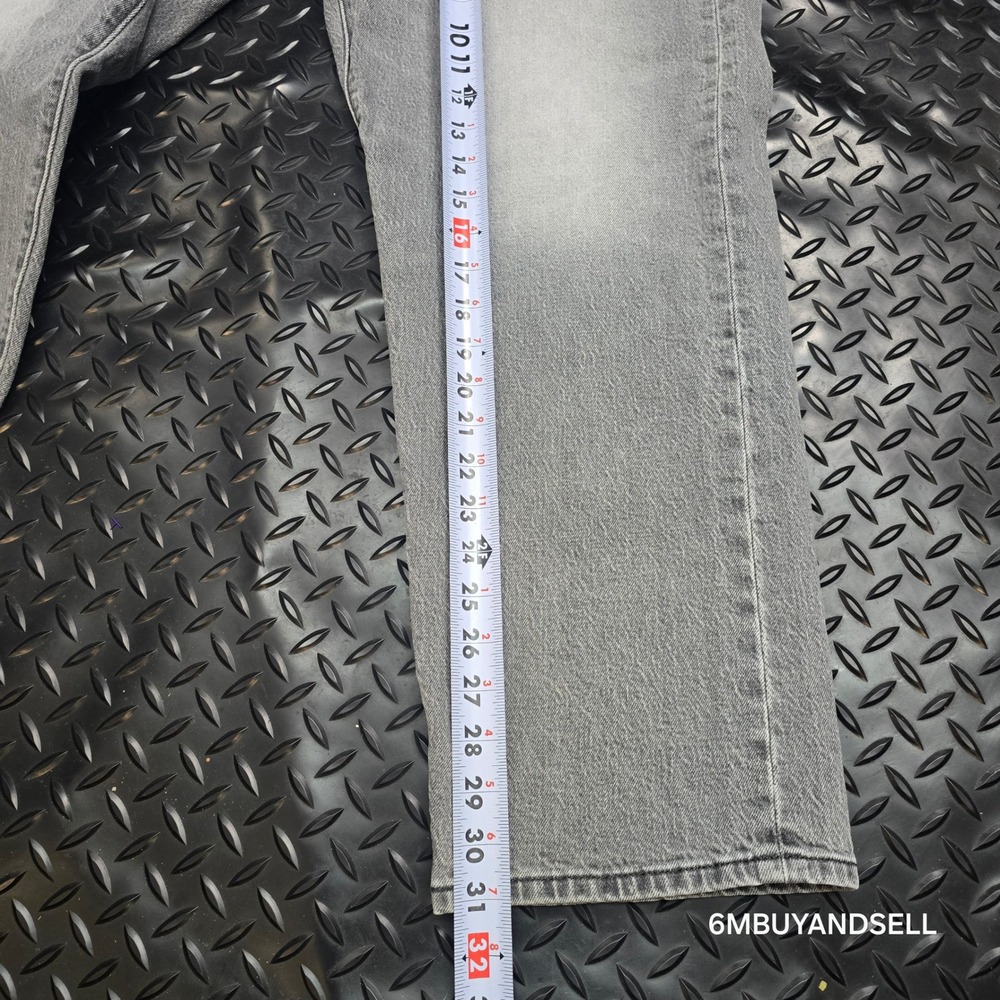 Levis 501 Original Fit Grey Straight Leg Jeans Womens 16W M Button Fly A3548 - Picture 16 of 16